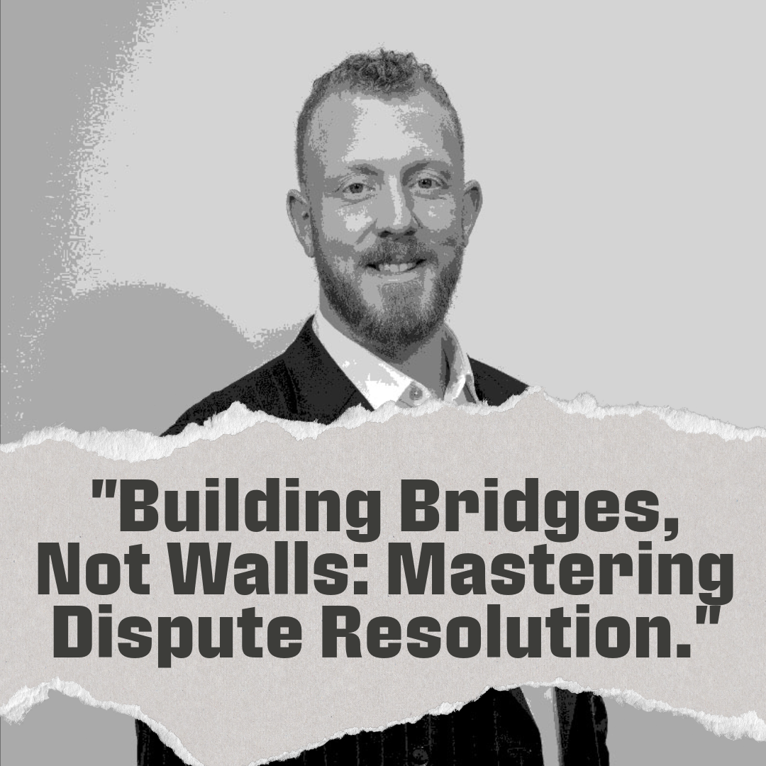 Torn-paper headline graphic reading Building Bridges, Not Walls: Mastering Dispute Resolution