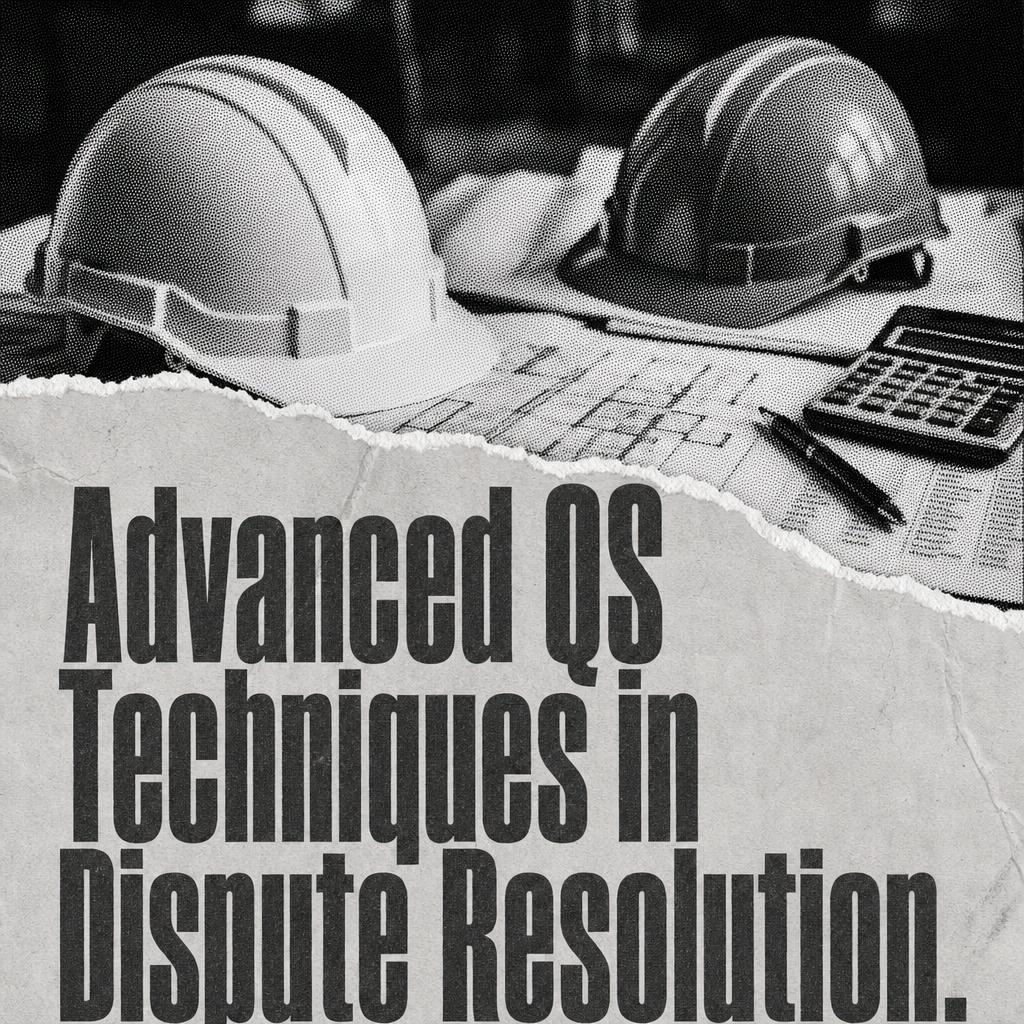 Torn-paper headline graphic reading Advanced QS Techniques in Dispute Resolution